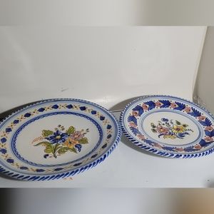 Hand painted Decorative Plate set of 2 made in Spain signed by the artist